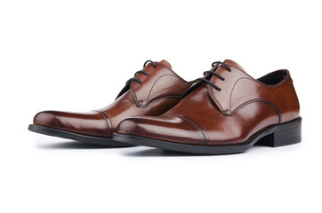 Male fashion with shoes on white