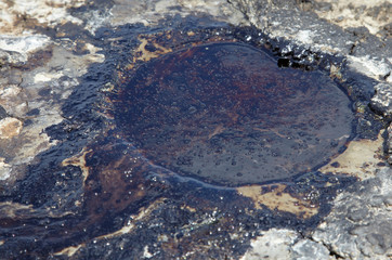 Oil slick on the ground