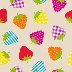 Seamless Pattern Strawberries Colour Beige Background © Jan Engel