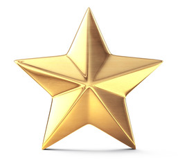Gold star isolated on white