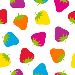 Strawberries Colour Seamless Pattern