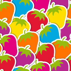 Colourful Strawberries Seamless Pattern