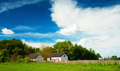 Fototapeta na wymiar Krajobraz Węgier w farmie