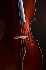 Music Cello in the dark room