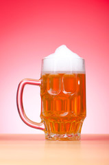 Beer glass on the table