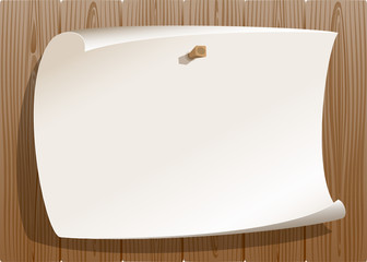 Paper pinned on wood background