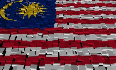 Fototapeta premium Malaysian flag on blocks illustration