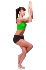 Fototapeta na wymiar Woman in yoga position