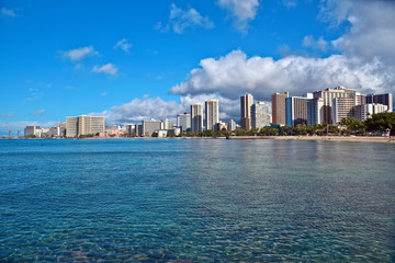 Waikiki Beach, Oahu Island Hawaii, cityscape