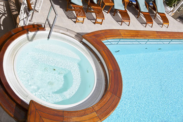 Whirlpool on the deck of a cruise ship