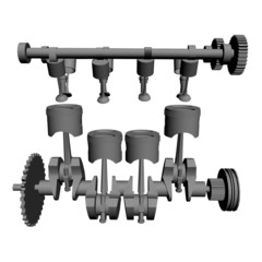 3D Illustration von einem Motor