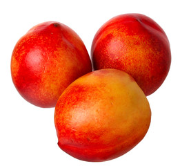 Fresh red peach isolated on a white background.