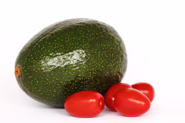 avocado with cocktail tomatoes