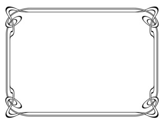 art nouveau black ornamental decorative frame