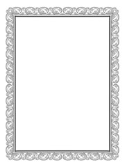 calligraphy penmanship curly baroque frame black