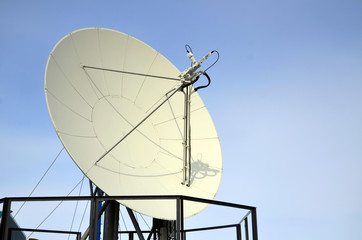Paraboloid antenna against the sky