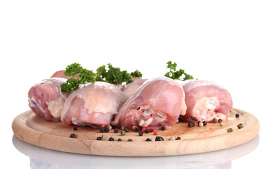 Raw Chicken Drumsticks with parsley