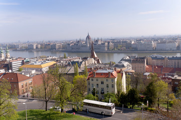 Fototapeta na wymiar View from the Fishermens Bastion Budapest Hungary