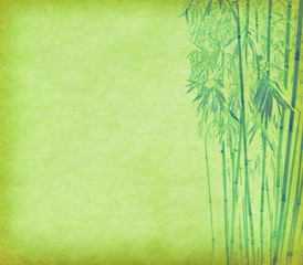 bamboo on old grunge antique paper texture
