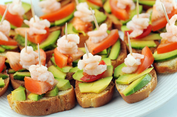 sandwiches  with shrimps
