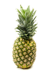 ripe pineapple isolated on white