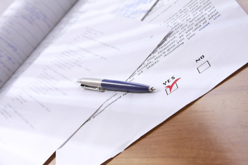 Business concept - close-up image of pen