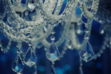 Vintage crystal chandelier details.