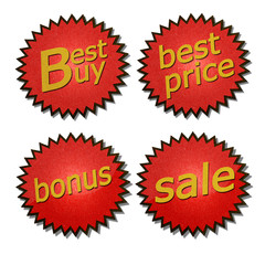 Label price tags cut from recycled paper.