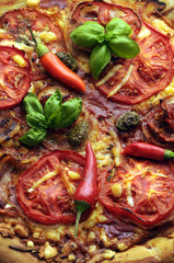 Pizza al peperoncino piccante Pizza with hot pepper