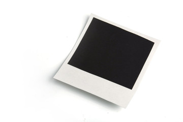 A clear palaroid card lying on white background
