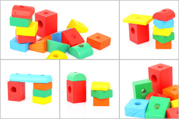 Set of wooden toy bricks