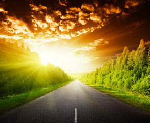 road in Russian forest