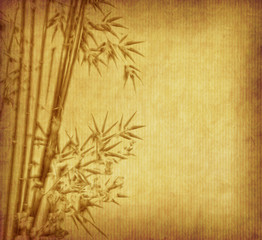 bamboo on old grunge antique paper texture