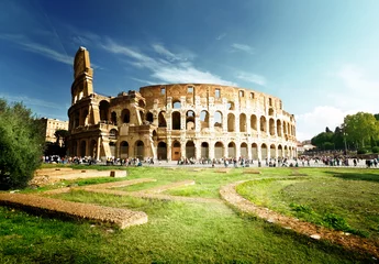 Schapenvacht deken met foto Colosseum Colosseum in Rome, Italië