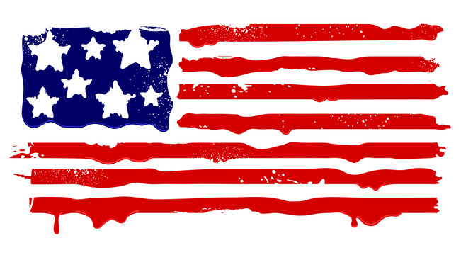 Abstract grunge flag of USA. Vector illustration.