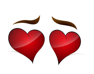Heart Shape Cartoon Eye