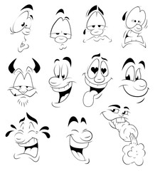 Naklejka premium Cartoon Facial Expressions