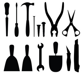 Set of tools, abstract vector illustration