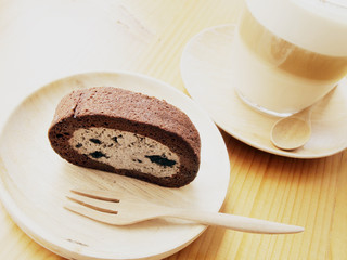 chocolate roll and Coffee