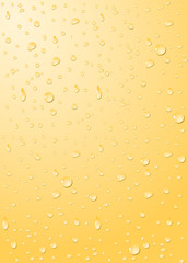 Drops of water on a yellow background