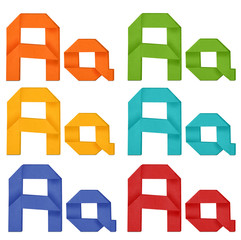 Origami alphabet. Letter A