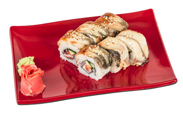 Japanese traditional Cuisine - Maki Roll with Cucumber , Cream C