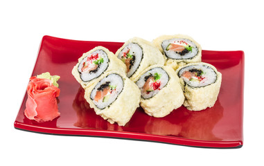 Japanese Cuisine -Tempura Maki Sushi (Deep Fried Roll made of sa