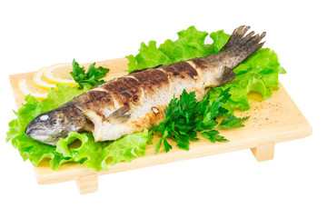 Roasted striped sea bass