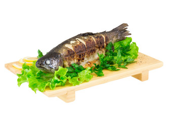 Roasted striped sea bass