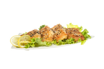 Roasted fish with lemon