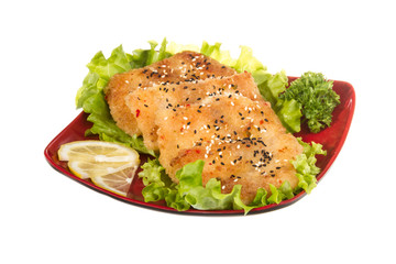 Roasted fish with lemon