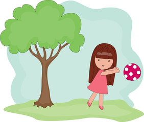 Playing outside girl