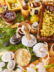 Spa still life  with herbal thai ball.