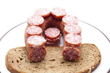 Bauernwurst mit Malzkornbrot